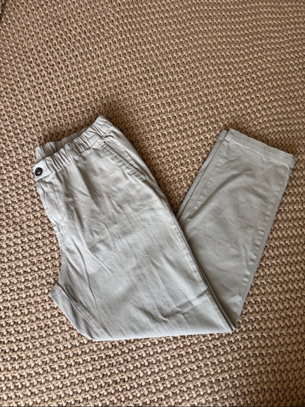 COVE USA Men’s Chino Pants Khaki Tan Size 34 - Elastic Waist Straight Leg